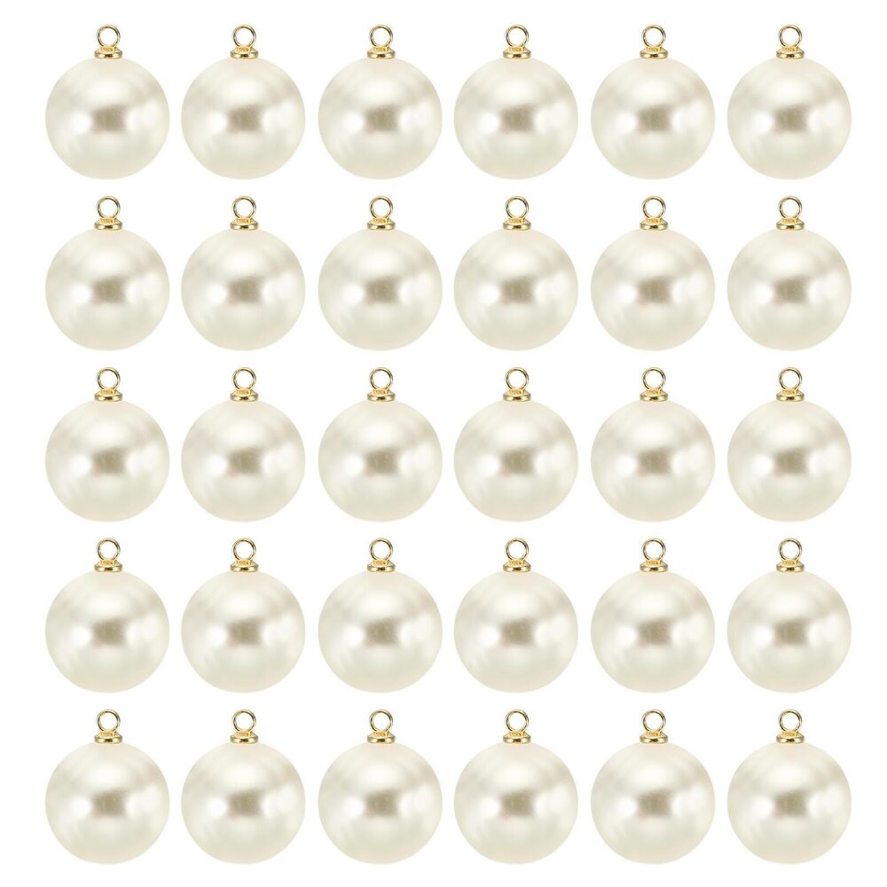 5909 16mm Golden Beige Faux Pearl Charm, 100pcs DIY Jewelry Making Charm